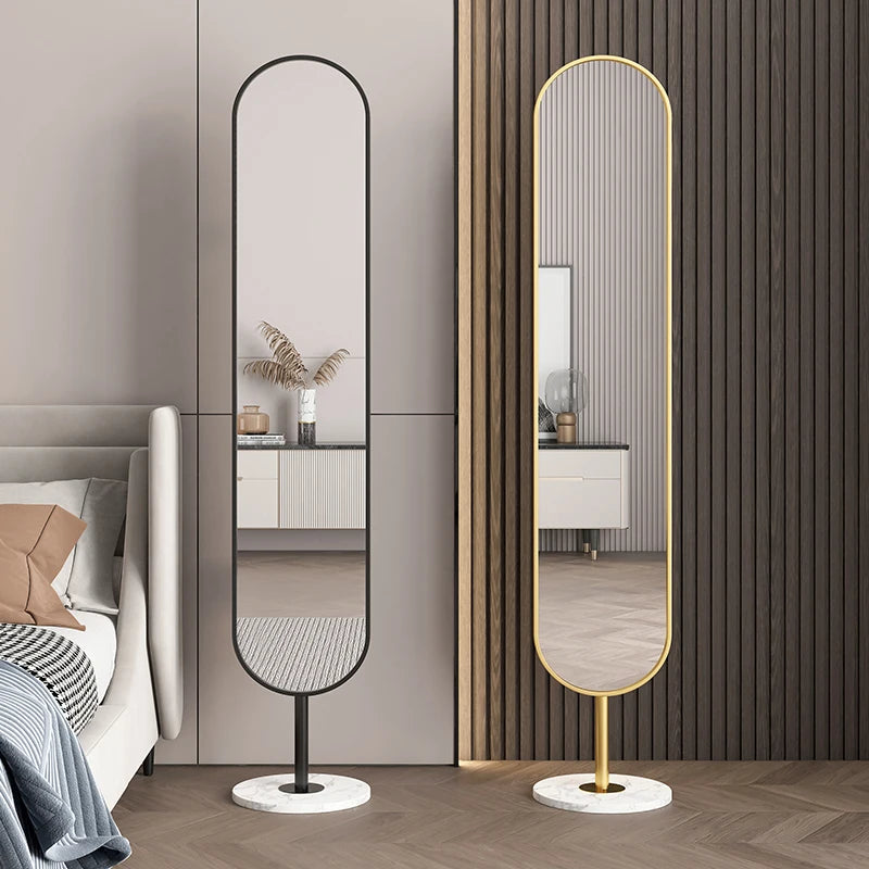 Floor Standing Mirror Decoration Modern Full Body Oval Bathroom Bedroom Mirror Funky Luxury Long Big Espelhos Home Products