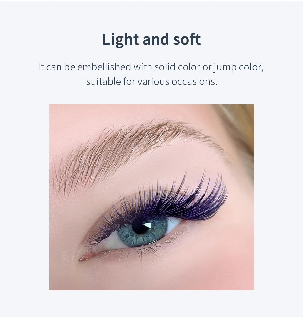 GLAMLASH Colored Lashes Literary Morandi Grey Individual Natural False Colorful Eyelash Extension