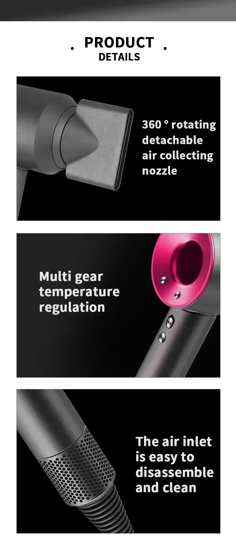 Ionic Hair Dryer with Hot and Cold Air Functionality – Lightweight 5 in 1 Professional Styling Tool for Easy Blowouts