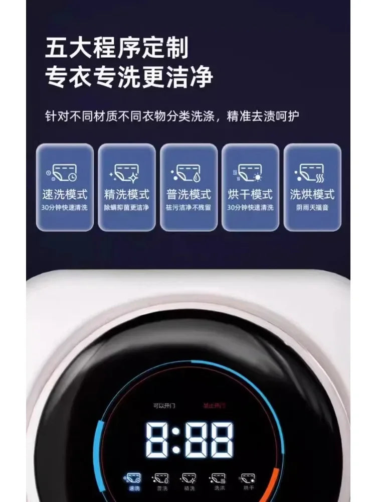 220V Portable Ultrasonic Mini Washing Machine Wall Mounted for Underwear Socks with Wash Dry Sterilize CBW