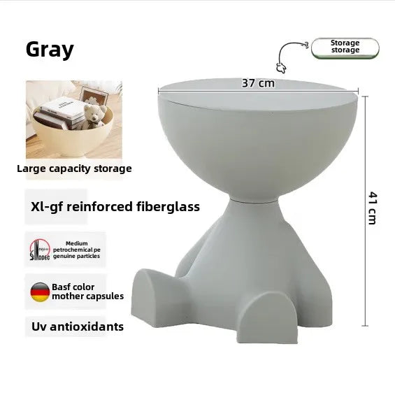 37*41cm Creative Bedside Table Home Sofa Side Shelf Bedroom Balcony Movable Mini Bear Table Coffee Table