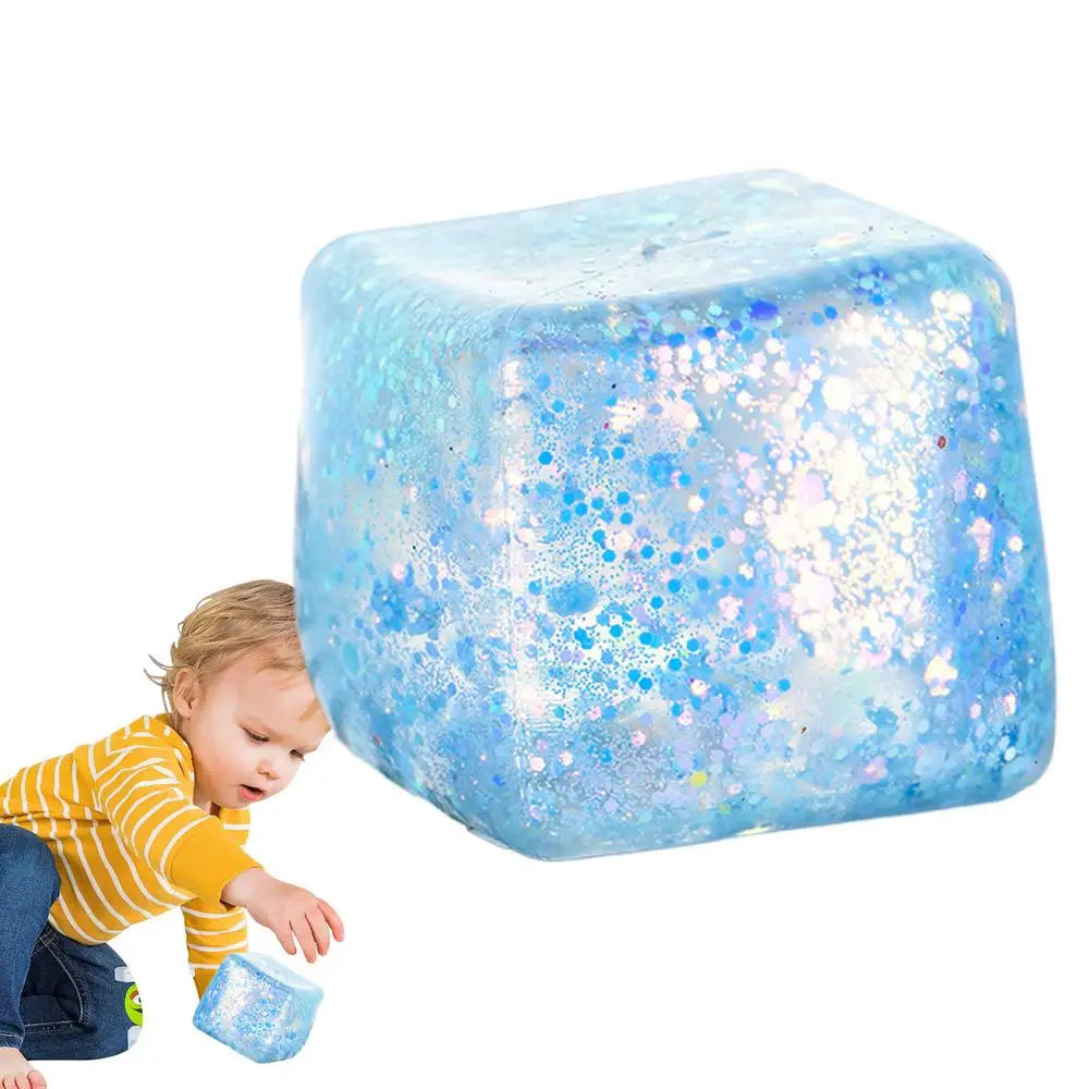 Maltose Cube Stress Squeeze Toy D ecompression Small Ice Cubes Anti Stress Slow Rebound Polar Light Colorful Squeeze TPR Block