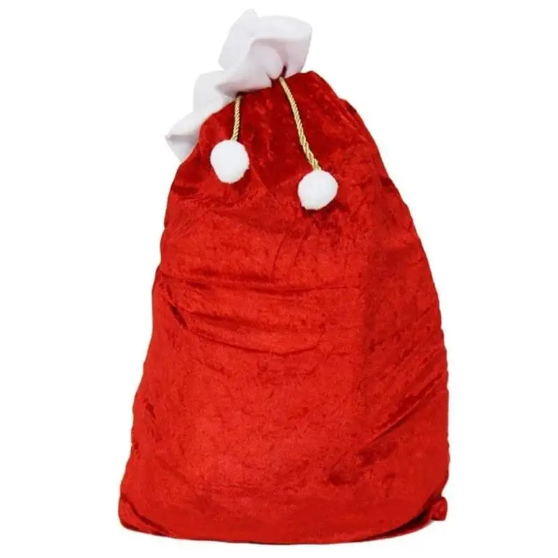Christmas Large Santa Claus Bags with Drawstring Cord Velvet Santa's Present Sack Bags for Xmas Present Toys Xmas Decoration 1PC