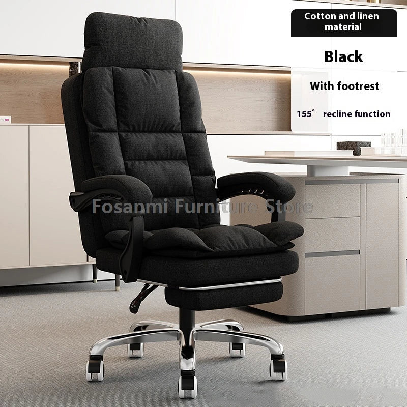 Comfy Fabric Gamer Computer Chair with Removable Soft Cushion Ergonomic Reclining Gaming Chair Adjustable Office Home Desk Chair