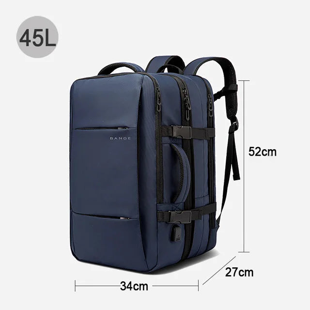 BANGE Aesthetic Men Business Backpack School Expandable USB Bag, Large Capacity 17.3 Laptop Waterproof Fashion Travel Backpack