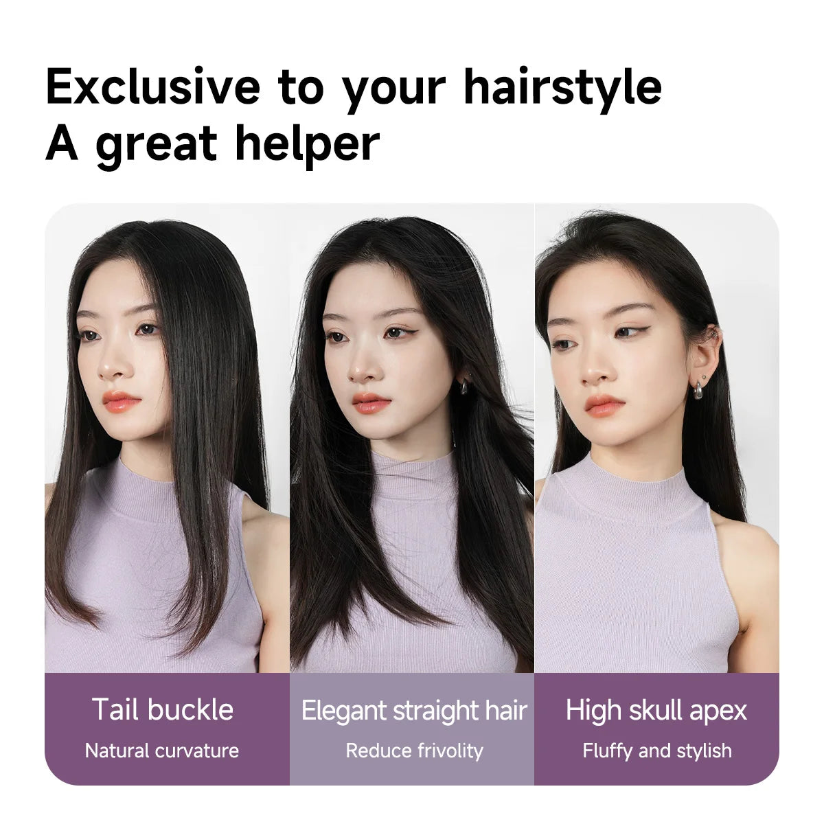 DOCOLAB Cordless 2-in-1 Straight Hair Comb & Curler Negative Ion USB Charging 30s Heat Up Travel-Friendly Styling Brush