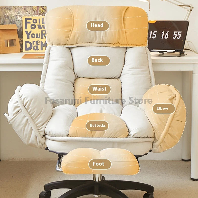 High-Back Gaming Recliner Chair Home Office Comfort Soft Desk Chair Ergonomic Wide Seat Computer Chairs with Adjustable Armrests