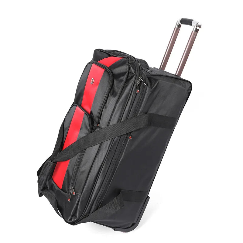 28/32 inch Large Capacity Rolling Luggage Trolley Bags with Wheels Waterproof Oxford Duffel Bag Wheeled Bag Travel Suitcase