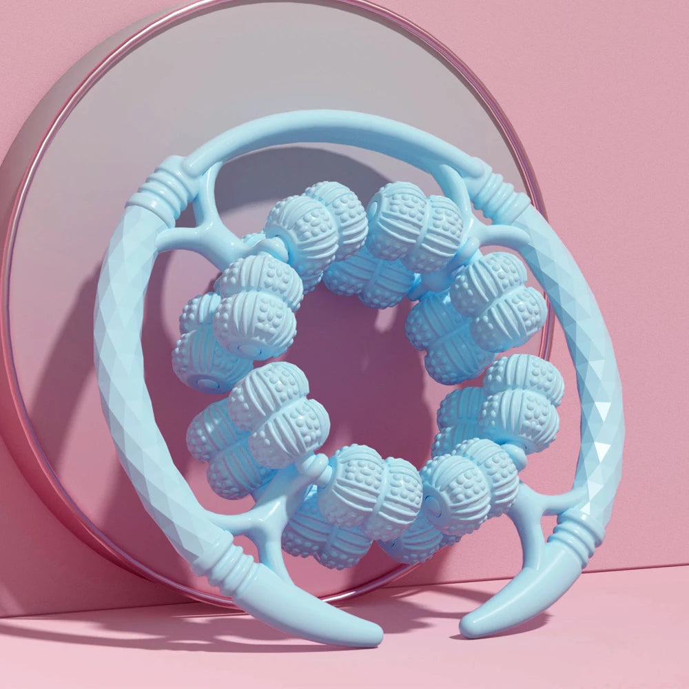 1pcs  32-Wheel Cellulite Manual Roller Leg Massage Relax Muscle Clamps Circular Leg Massage Tool