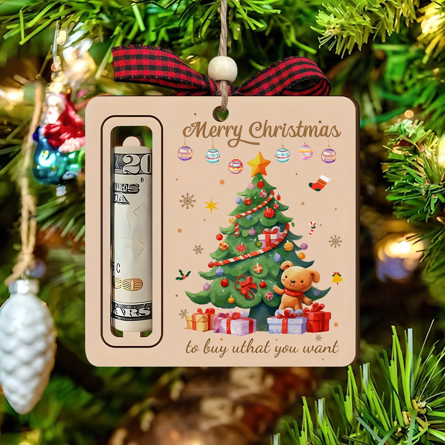 Christmas Cute Money Holder Christmas Ornament Decoration Santa Claus Snowman Christmas tree decorations