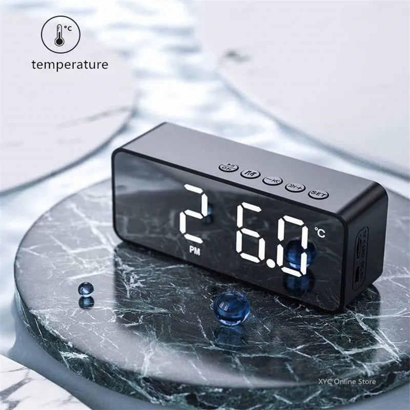 Wireless Bluetooth Speaker Small Mini Alarm Clock Portable Cannon Mini Voice Broadcast the Card Instert Vehicular Audio System W