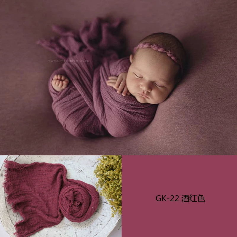 Newborn Photography Props Soft High Stretchable Cotton Seersucker Wrap Baby Posing Aid Photoshoot Props Babies Photo Accessories