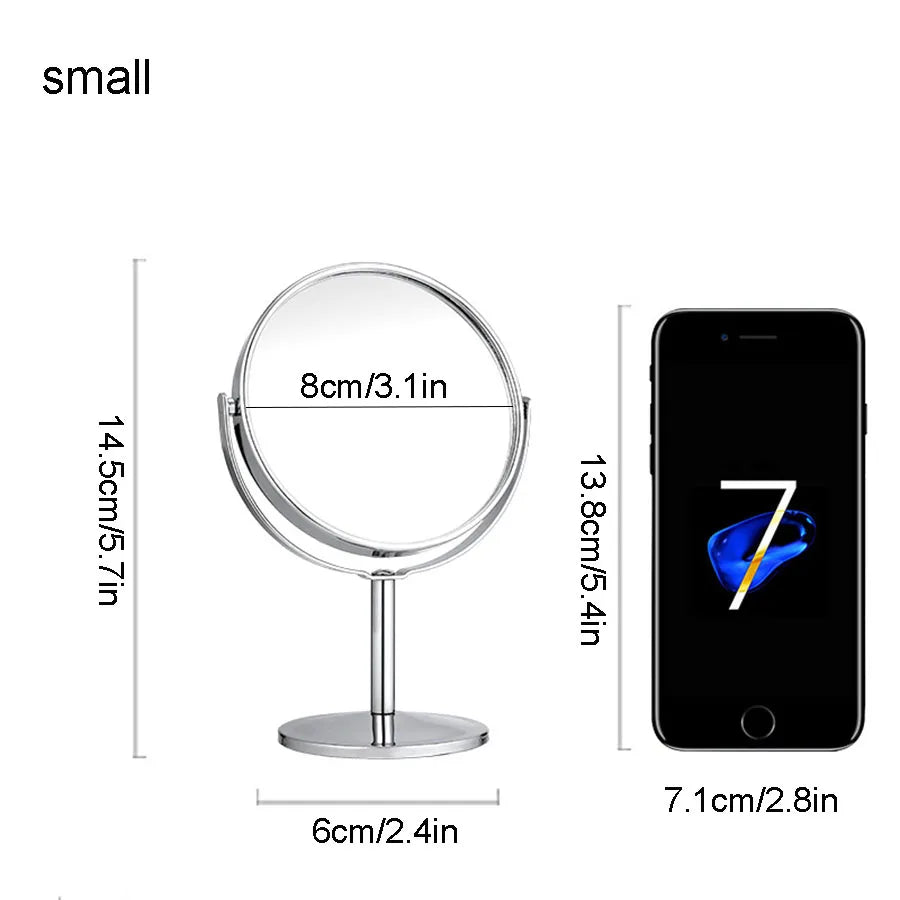 Makeup Mirror Portable Makeup Mirror Double sided Metal 3-inch 4-inch Round/Oval/1:2 Magnifying Mirror Face Rotating Mirror