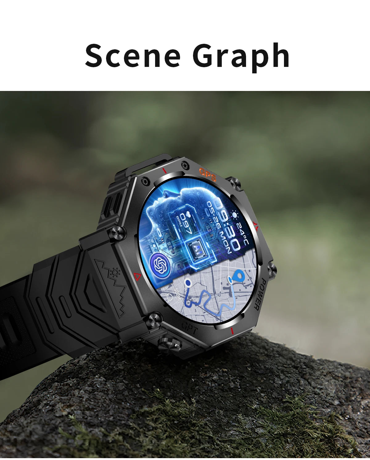 Military Smart Watch T-Rex 3 Bulit-in GPS Compass Altimeter Barometric 10ATM IP69K Waterproof AMOLED Bluetooth Call Smart watch