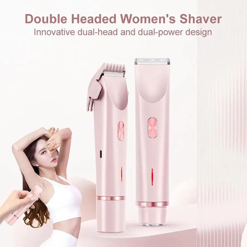 Portable double-headed ladies' shaver, household travel washable USB charging, portable private parts slimming machine, female b