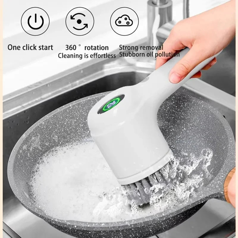 Xiaomi Electric Scrubber LED Display Cleaning Brush Waterproof High Speed Powerful 4head Cleaning Brush For Bathroom Kitchen