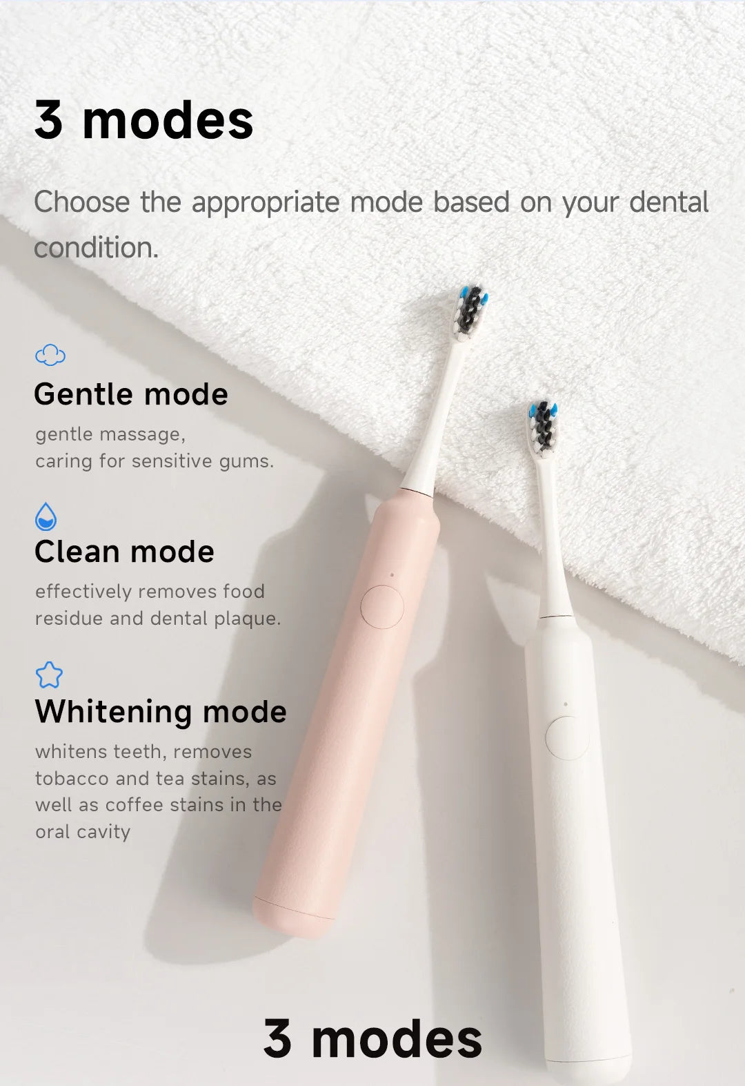 DOCO Sonic Electric Toothbrush 3-gear vibration Mode Smart Whitening Oral Clean Tooth Brush Personal care appliances