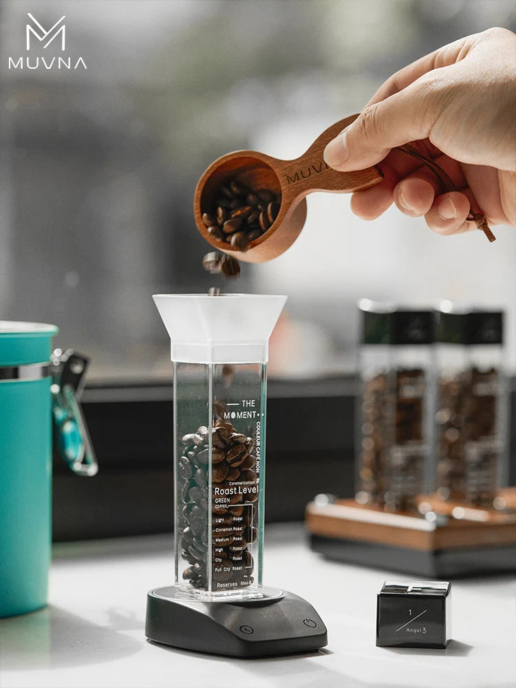 MUVNA Mini Electronic Scale Espresso LED Weighing 0.1g High Precision Measures Portable Coffee Scale With Powder Receiving Cup