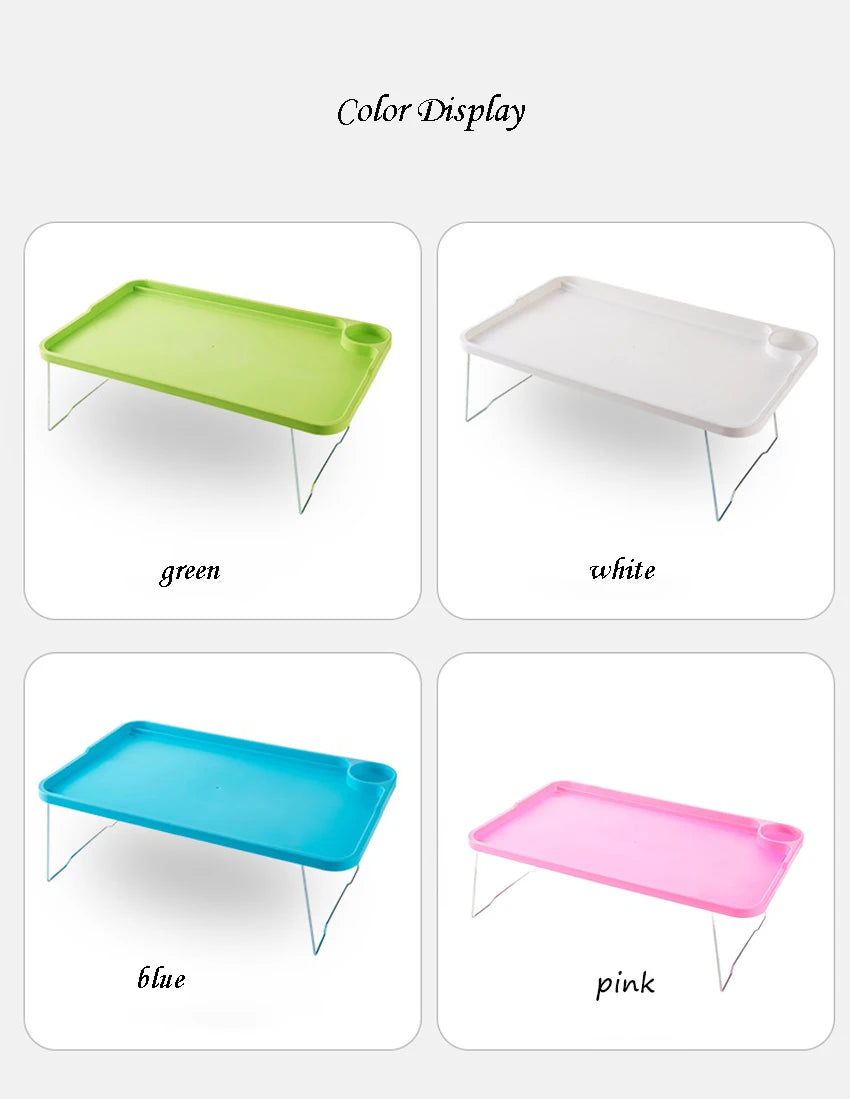 Folding Computer Desk With Cup Holder, Portable Bed Laptop Desks Creative Mobile Phone Card Slot Study Table Stand Notebook Desk