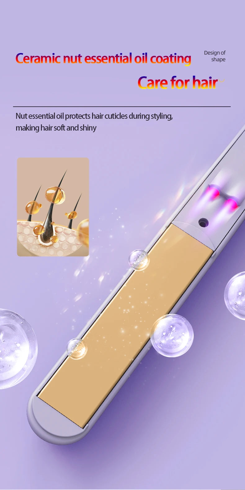 Women's Electric Hairbrush For Xiaomi Straight Hair Curly Hair 2 in 1 Negative Ion Hair Care 10 Seconds Quick Heating Hairbrush