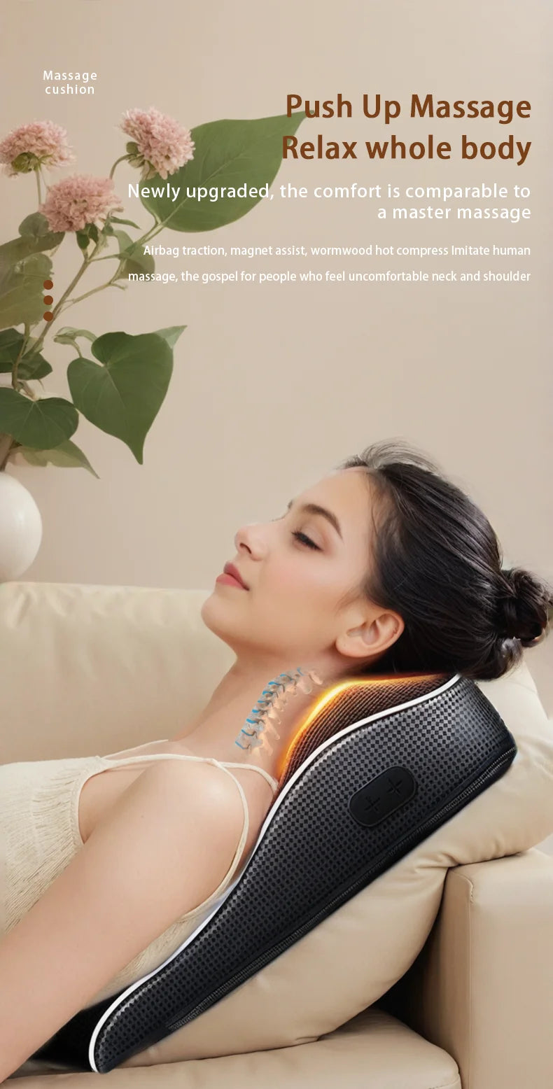 Electric Cervical Pillow For Neck Airbag Ttraction Shiatsu Head Body Back Waist Massager Car With Heating Vibrating Massage