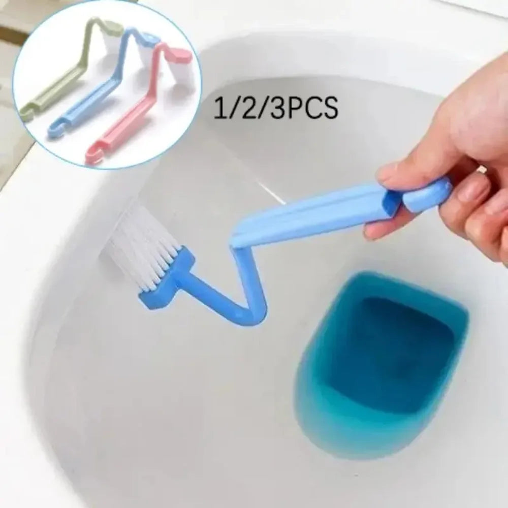 Toilet Brush S Shape Portable Toilet Cleaner Curved Edge Corner Handle Bathroom Supplies Cleaning Household Tools Accessories