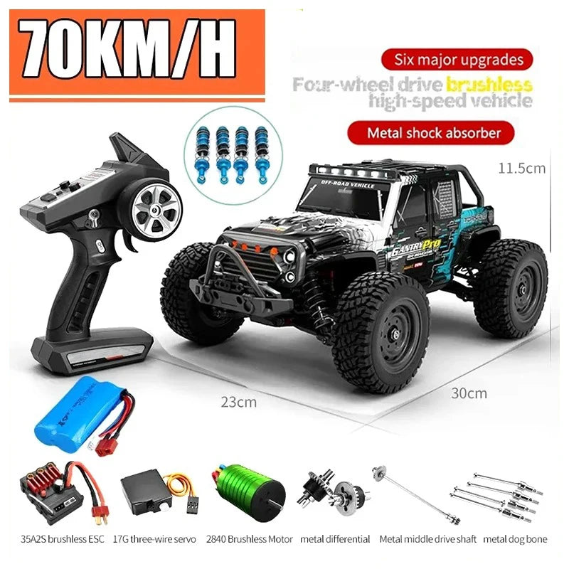 16103PRO 1:16 4WD RC Car with LED 2.4G Remote Control Cars 70KM/H High Speed Drift Monster Truck for Kids VS WLtoys 144001 Toys