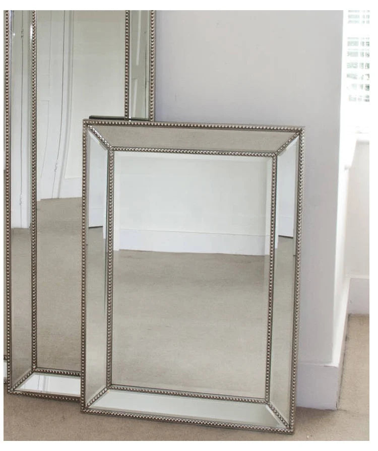 Full Length French Style Mirror Decoration Wall Living Room Aesthetic Mirror Luxury Vintage Floor Standing Espelho Accessories