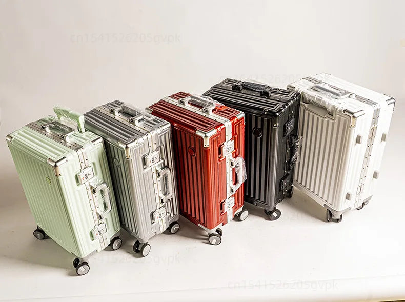 20/24 Inch Large Capacity PC Rolling Luggage Case TSA Combination Lock Business Metal Frame Travel Suitcase on Wheels Travel Bag