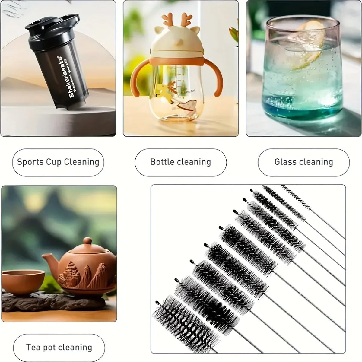 Coffee Brush Set Espresso Brush Kit Include Wooden Coffee Grinder Machine Cleaning Brush and Nylon Espresso Brush