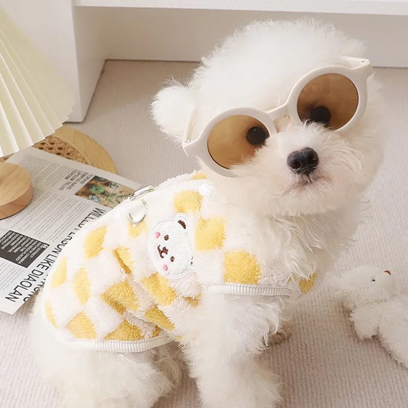 Pet Dog Warm Coat Winter Dog Clothes Kitten Puppy Vest Fleece Dog Costume Chihuahua Bichon Clothing Cardigan Girls Dog Apparel
