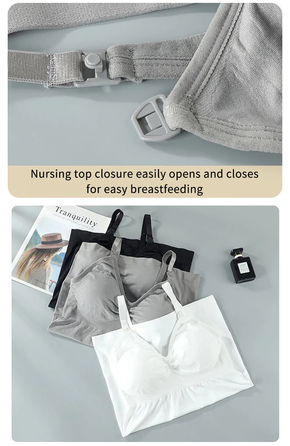 Maternity Breastfeeding Bra Tank Tops Women Comfortable Pressure Reducing Adjustable Shoulder Straps Anti Sagging Pregnant Bra