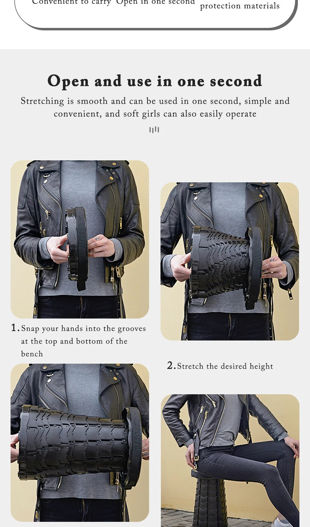 Portable Folding Telescopic Stool Lightweight Plastic Subway Queuing Chair Outdoor Camping Chair Fishing Seat