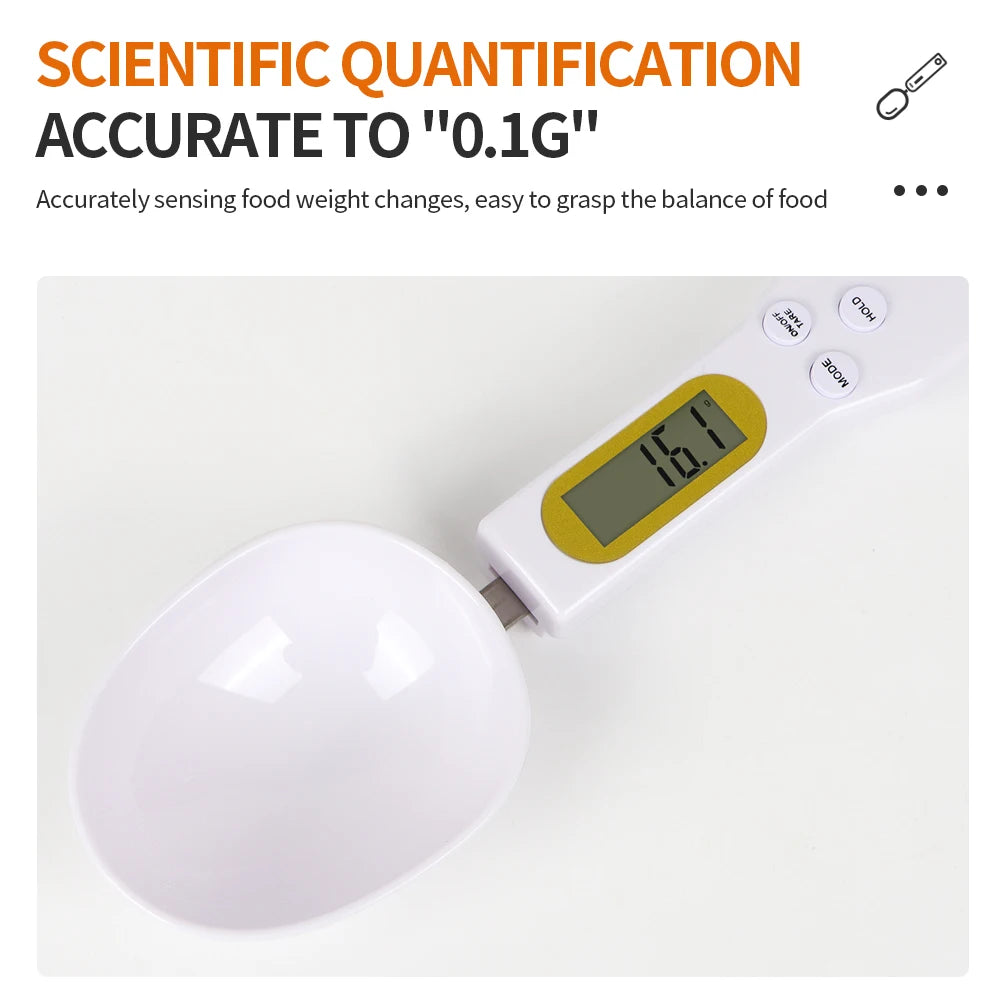 500g/0.1g Spoon Scale LCD Digital Kitchen Measuring Spoon Electronic Food Weight Scale Milk Coffee Cake Baking Accessories