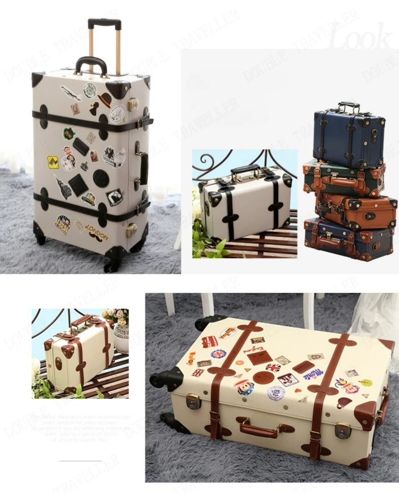 20/22/24''26 inch Luggage set woman Travel Suitcase Set Universal Retro password rolling luggage case middle size luggage
