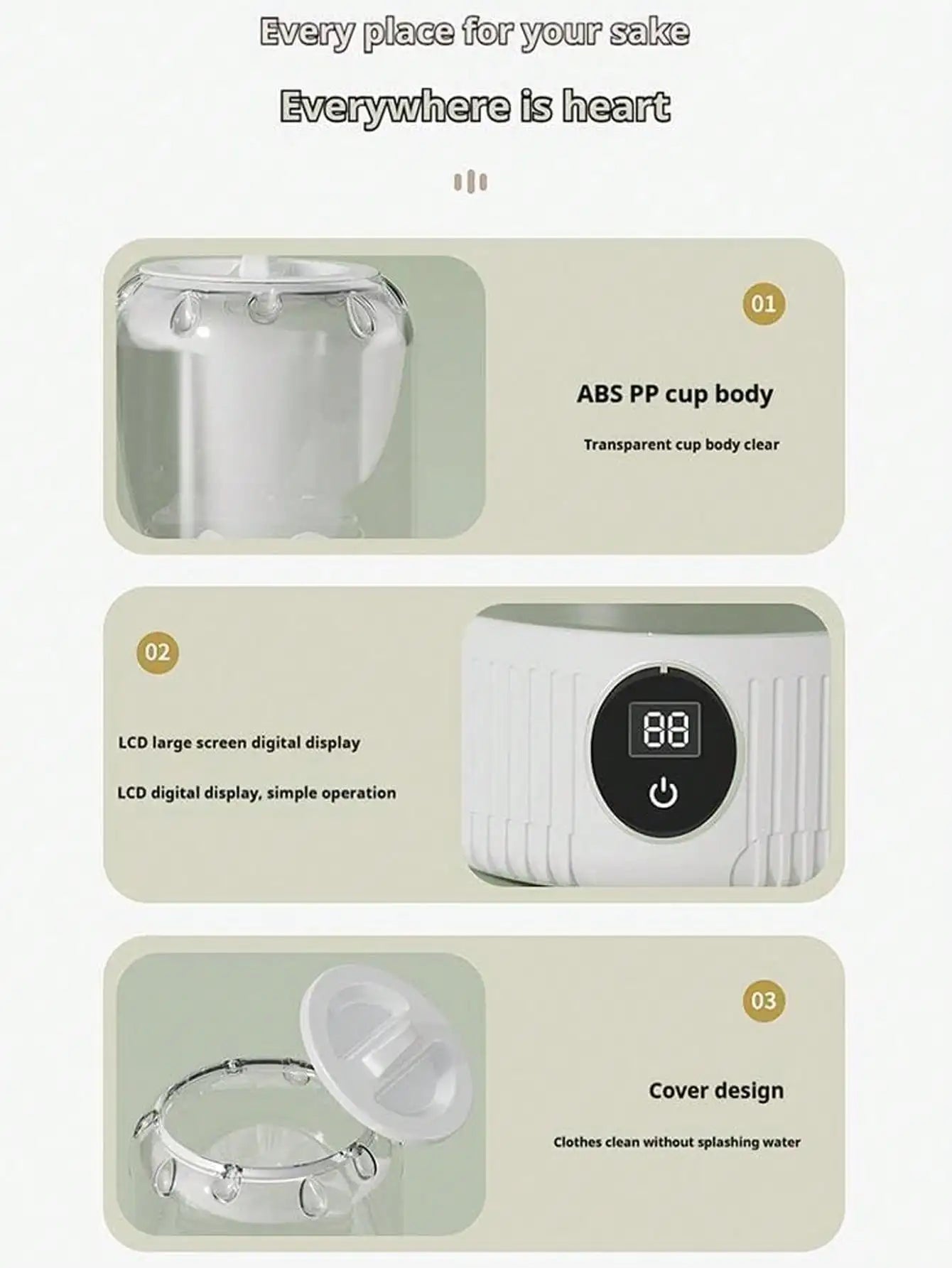 Portable Washing Machine, Underwear Washer, Small Washing Machine, Mini Washing Machine, Rechargeable Cordless Washing Machine