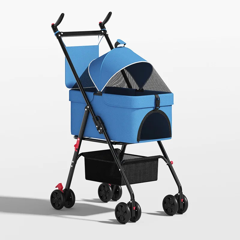 Pet Stroller with A Load-bearing Capacity of 20kg Cat Dog Stroller Small Lightweight Foldable Teddy Bear Outdoor Cart Detachable