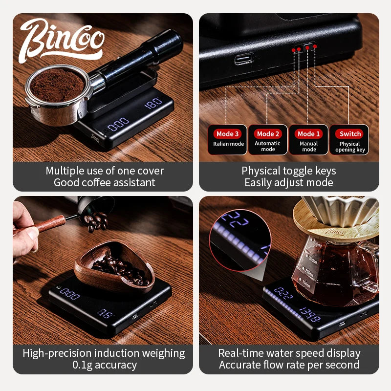 Bincoo Electronic  Coffee Scale Digital Kitchen Portable Barista Scales With Timer Handheld Precision 0.01g Weight