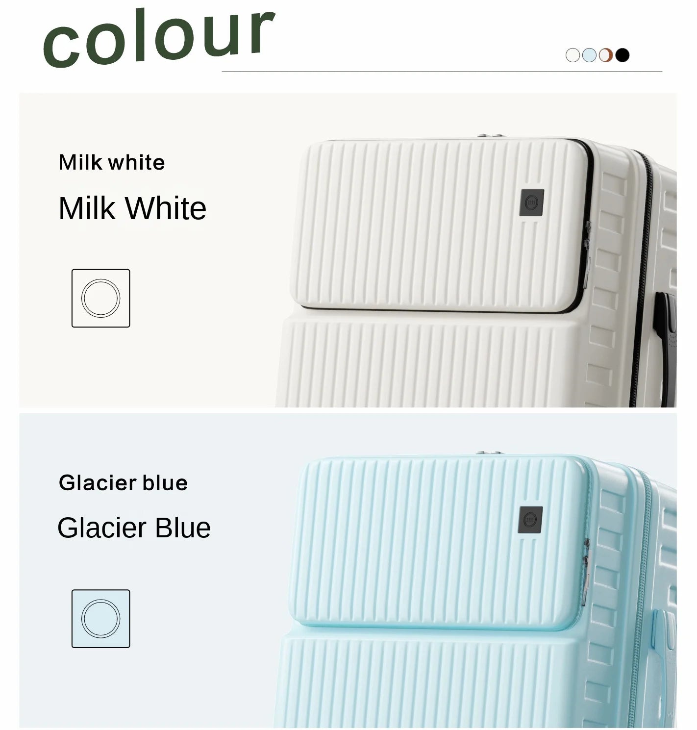 20"24"26 Inch Travel Suitcase Front Opening Luggage Laptop Boarding Case USB Charging Trolley Case with Wheels Carry on Luggage