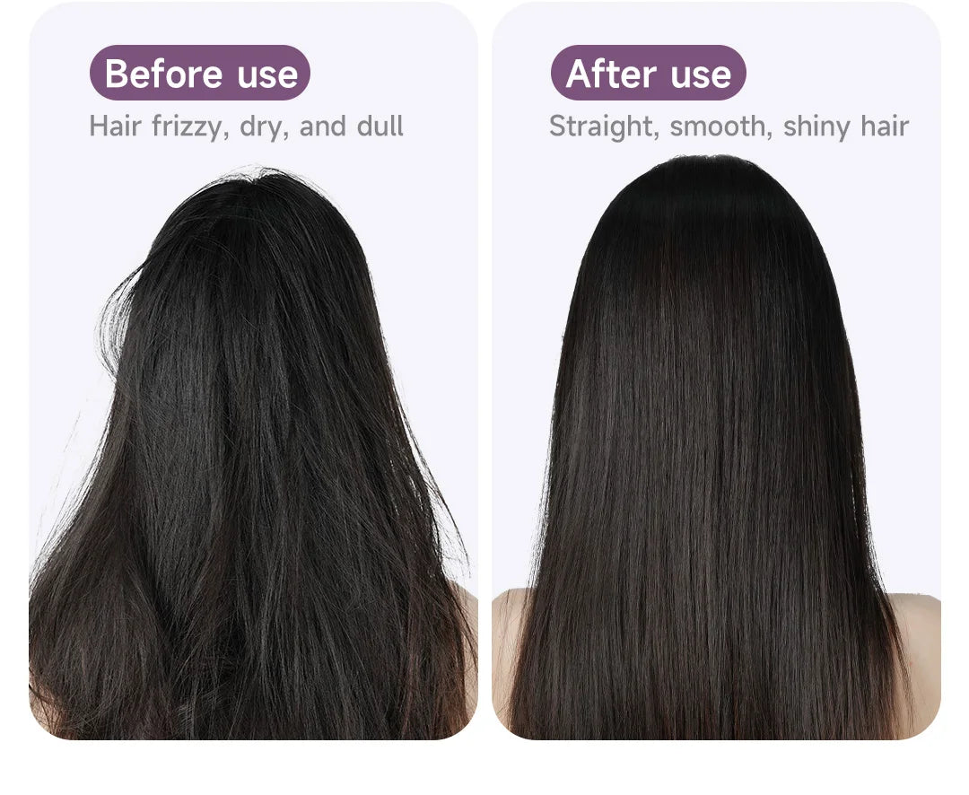 DOCOLAB Cordless 2-in-1 Straight Hair Comb & Curler Negative Ion USB Charging 30s Heat Up Travel-Friendly Styling Brush