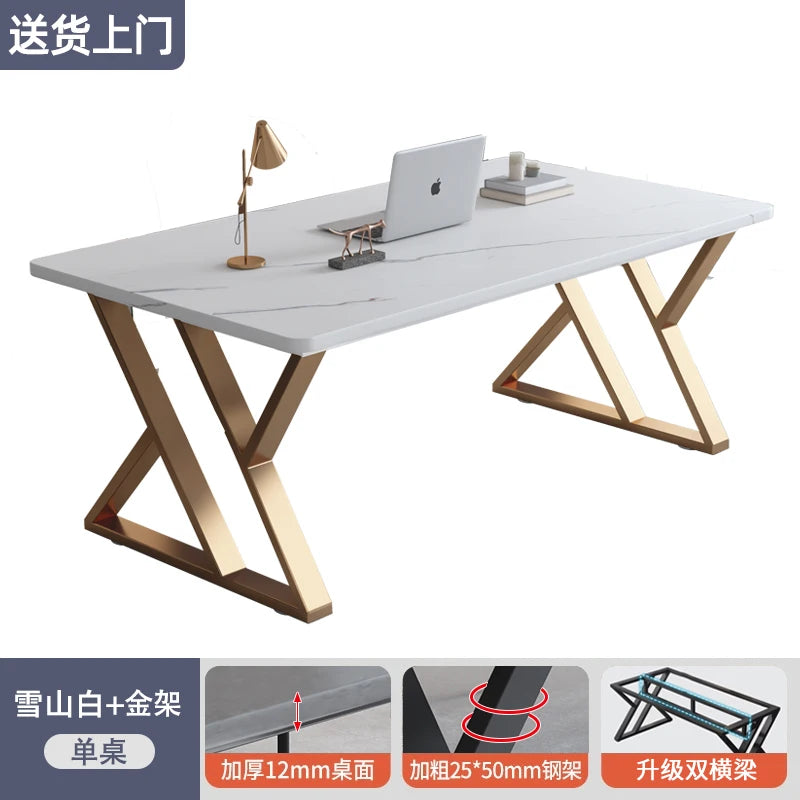 Modern rock board computer desk minimalist design elegant interior gaming desk Mid century luxury mesa para computador furniture