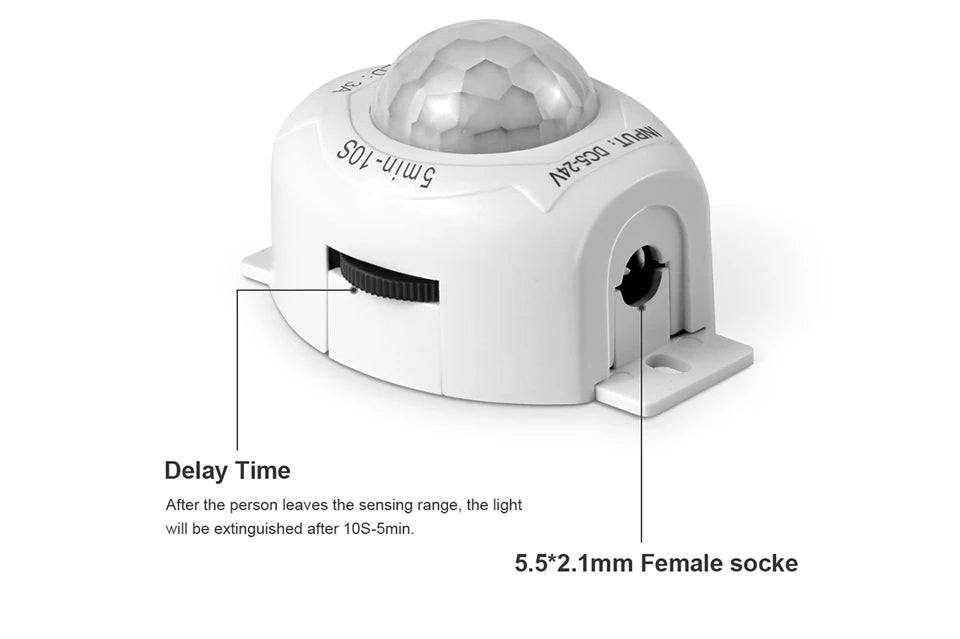 DC 5V 12V 24V 3A Highly Sensitive PIR motion Sensor Light Switch Infrared IR Sensor Detector Switch Time Delay for LED Strip