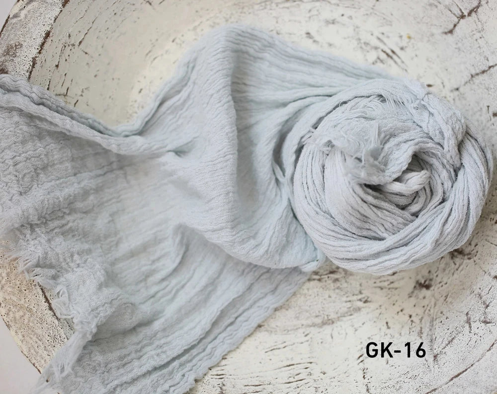 Seersucker Wrap Newborn Photography Props Soft Cotton Gauze Baby Swaddle Blanket Infant Studio Photo Basket Backdrop Accessories