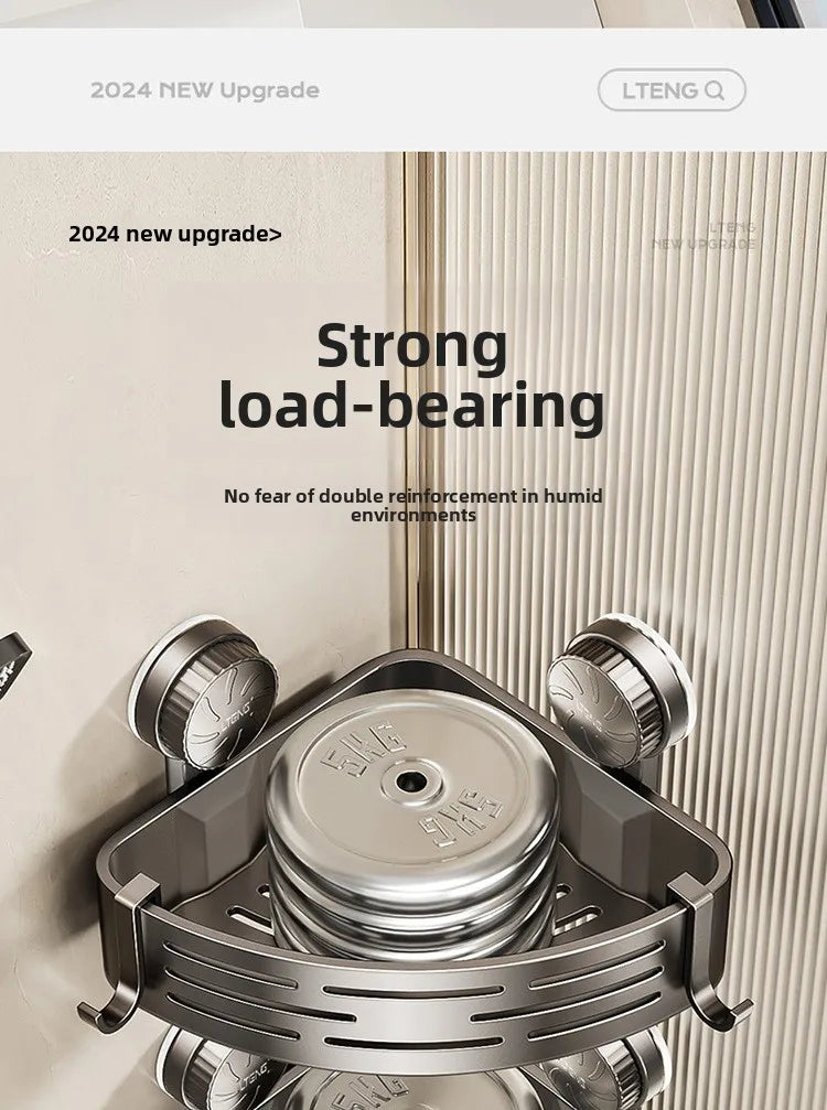 Bathroom suction cup triangular basket storage rack, bathroom washbasin corner, no need to drill holes, wall-mounted toilet