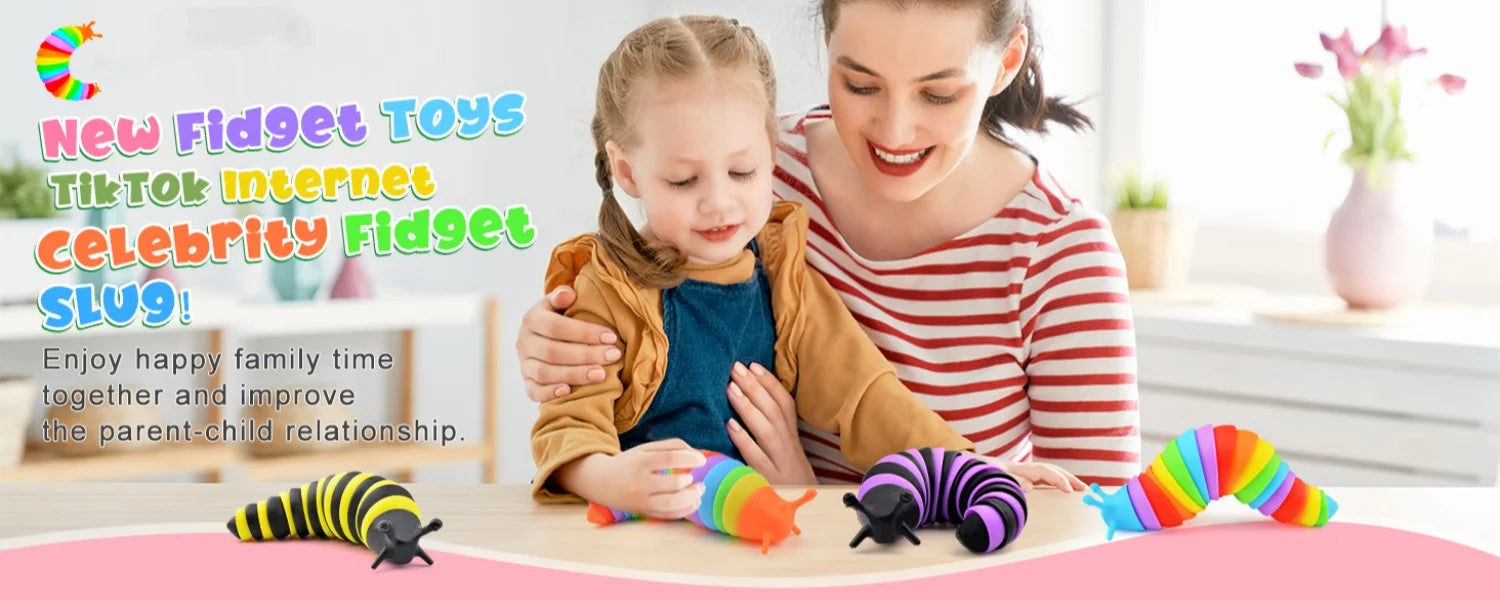 Colorful Simulation Caterpillar Antistress Toy Funny Fidget Decompression Articulated 3D Stress Reliever Gift Toy for Kids Adult