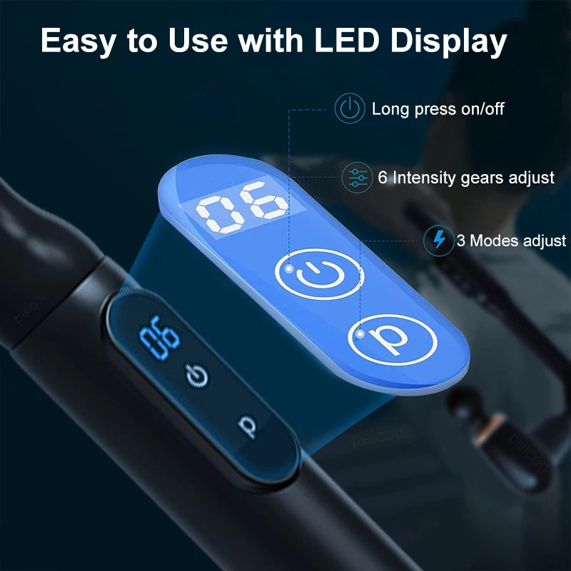 Fascia Gun Portable Massage Gun Deep Tissue With Extended Handle U-Shaped Back Massager Body Massager for Neck Shoulder Back Leg