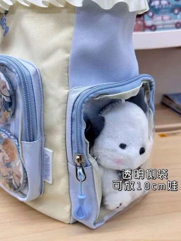 New Y2K Cute Japanese Ita Bag Lolita Girl Transparent Shoulder Tote Bag Large Capacity Crossbody Casual Bag DIY Display Handbags