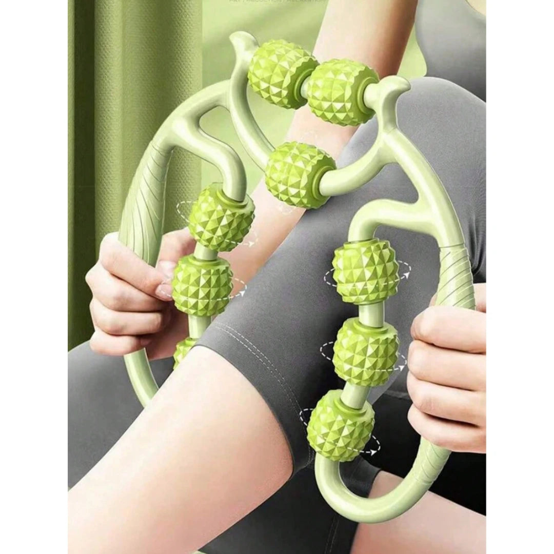 1Pcs 9-Wheel Muscle Roller for Cellulite Reduction And Muscle Soreness Relief - Fascia Massage Tool for Thigh Calf Arm