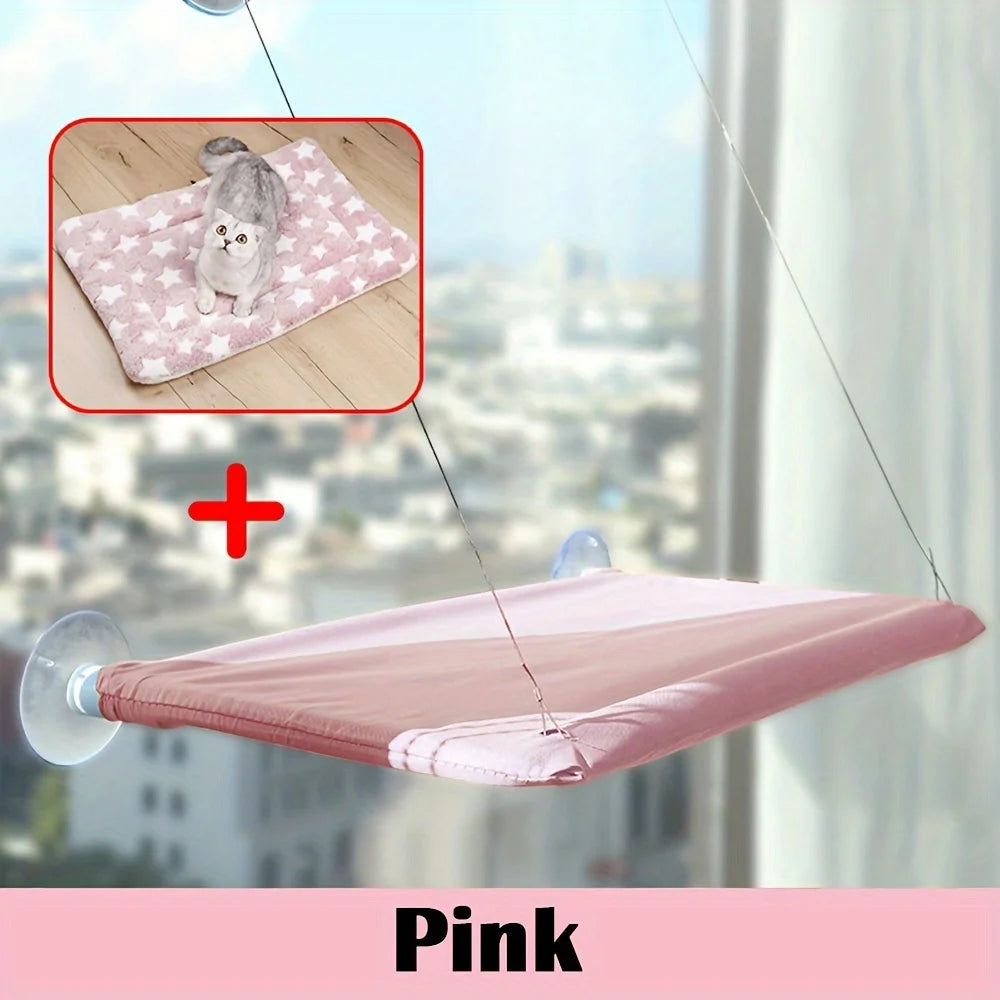 20KG Pet Cat Hammock with Mat Hanging Cat Bed Bearing Comfortable Cat Window Seat Mount Cats Beds and Furniture Cats Accessories