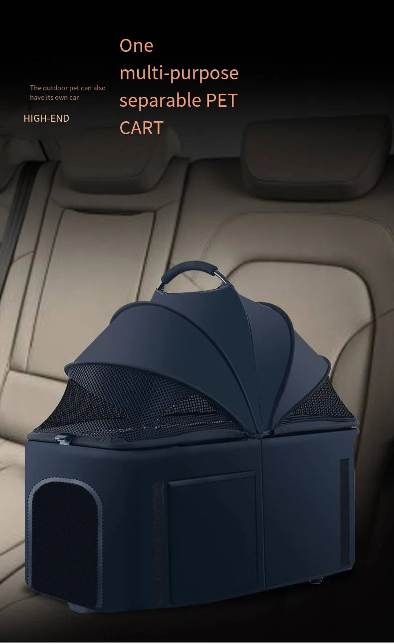 2025 Pet Stroller for Dogs and Cats Going Out, Detachable and Foldable, Lightweight Small Cart for Walking Dogs and Walking Cats